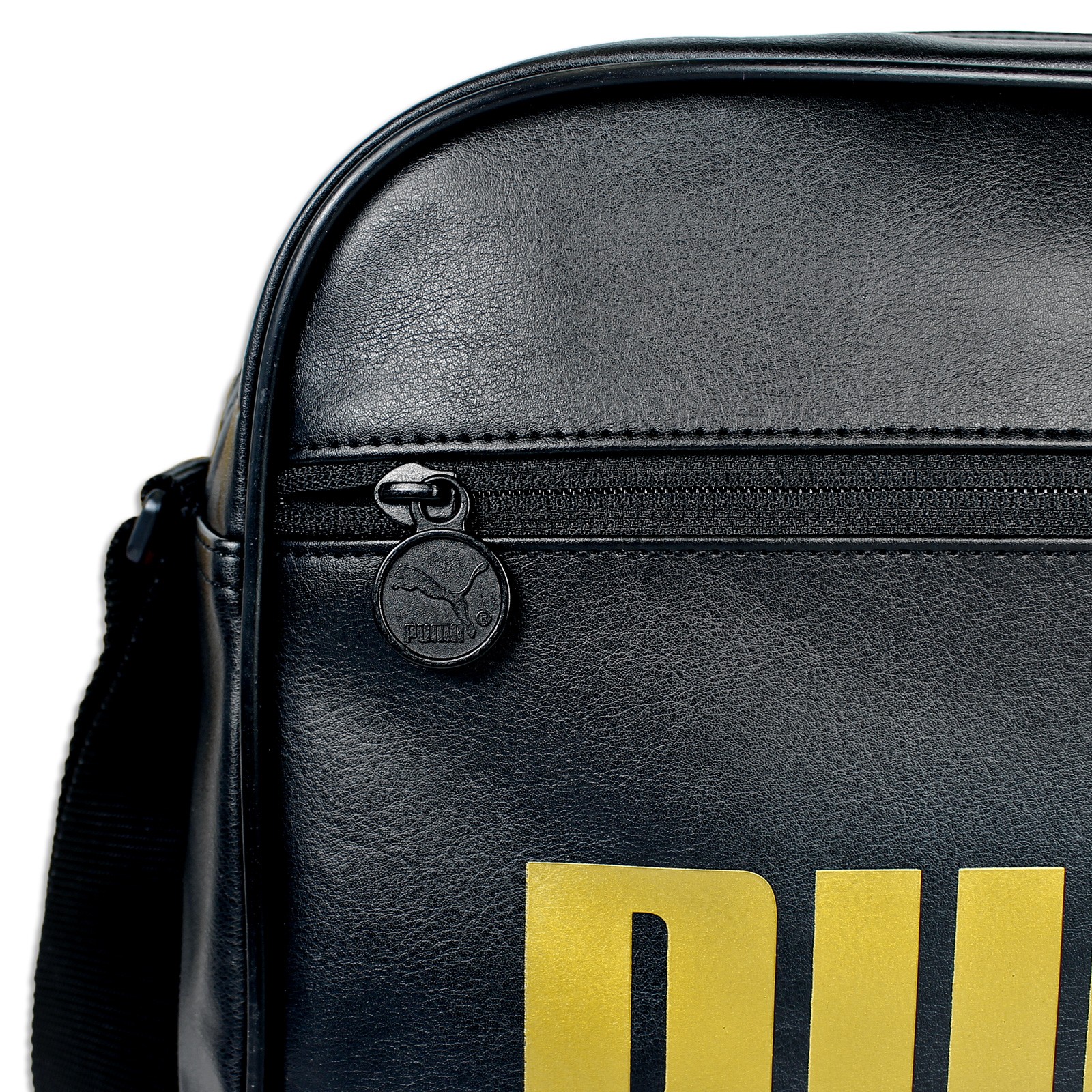 Puma Campus Reporter Bag Messenger Bag Shoulder Bag Black Gold Airliner