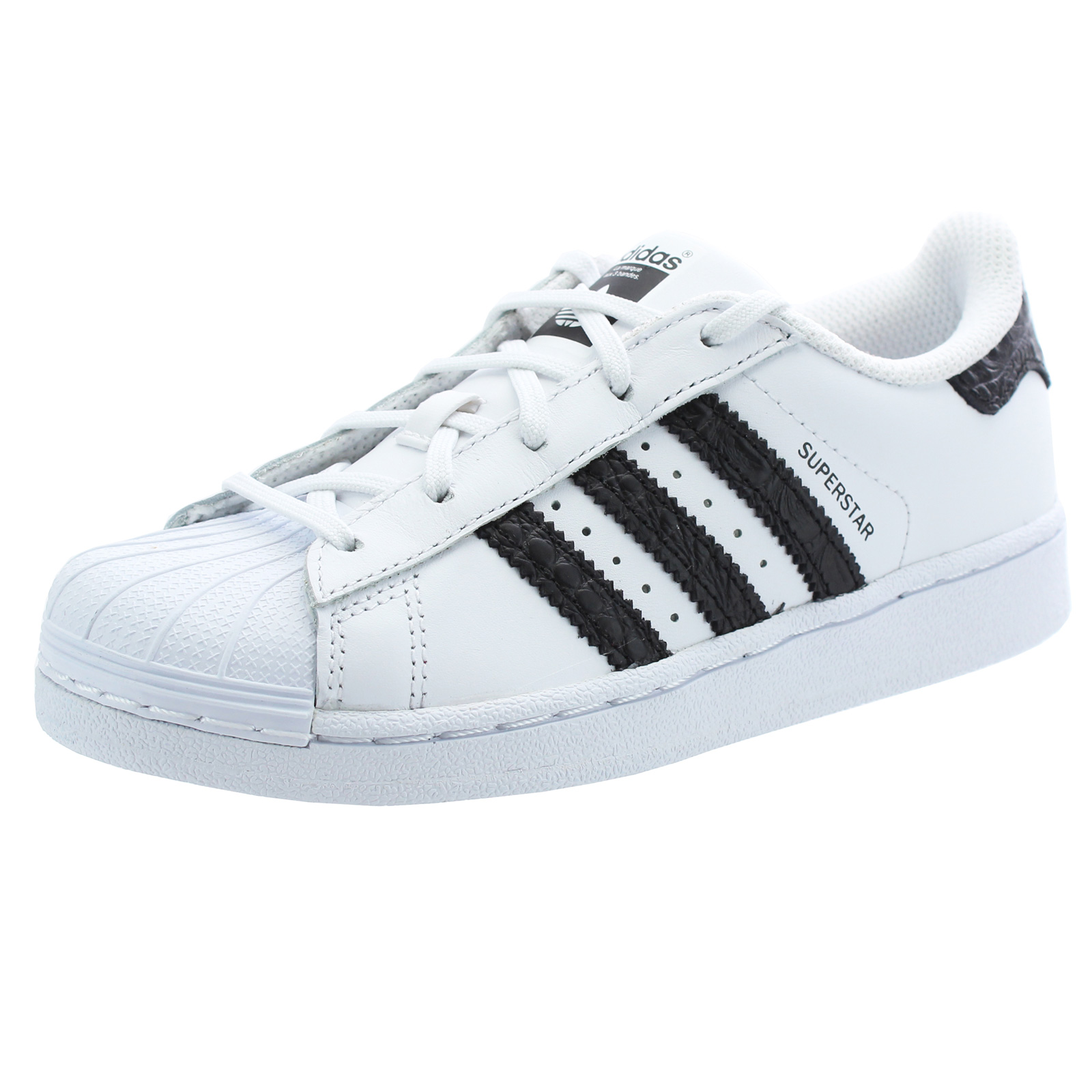 adidas SUPERSTAR キッズシューズ ブラック/ホワイト Adidas Originals Superstar Kids Leather Shoes Sneakers BZ0370