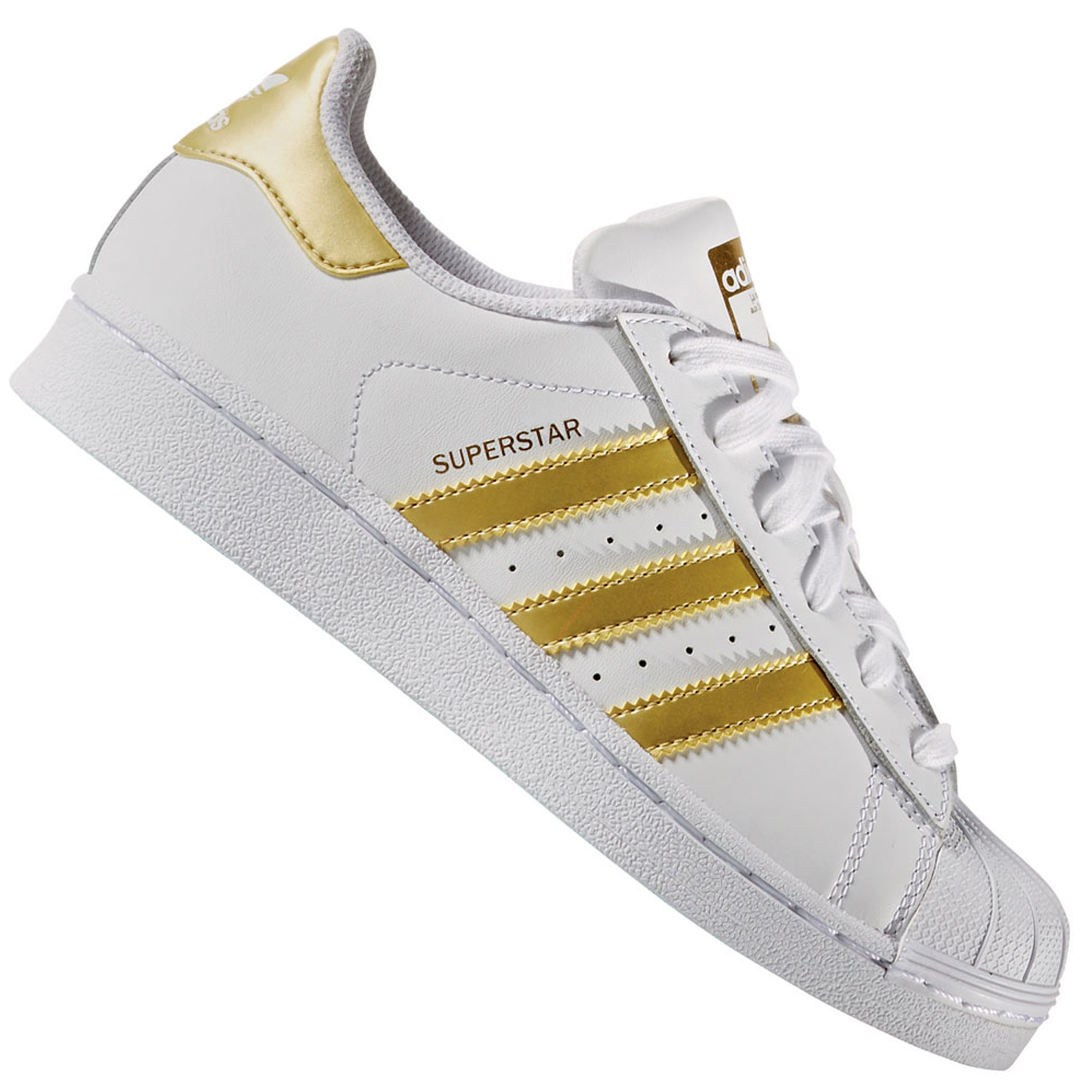 adidas Originals Superstar Damen Vintage Sneaker Turnschuhe BB2870 Weiß Gold adidas Originals Superstar Damen Vintage Sneaker Turnschuhe BB2870 Weiß Gold