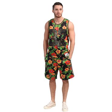 Adidas Jeremy Scott JS Flower Shorts Negro Malla Corto Deportivos