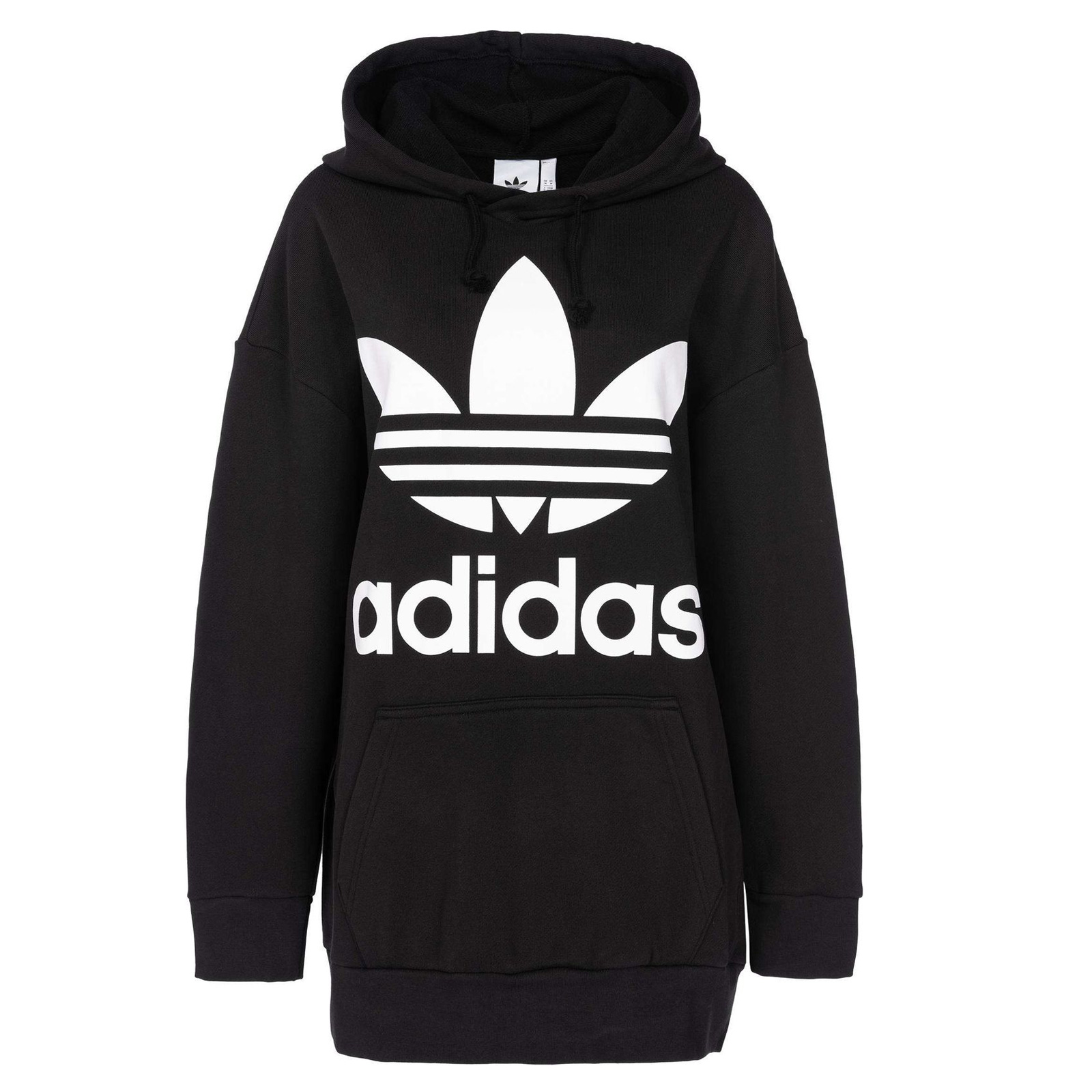 Adidas Originals Oversized Hoodie Huge Trefoil Men's Hooded Sweatshirt Black  | eBay