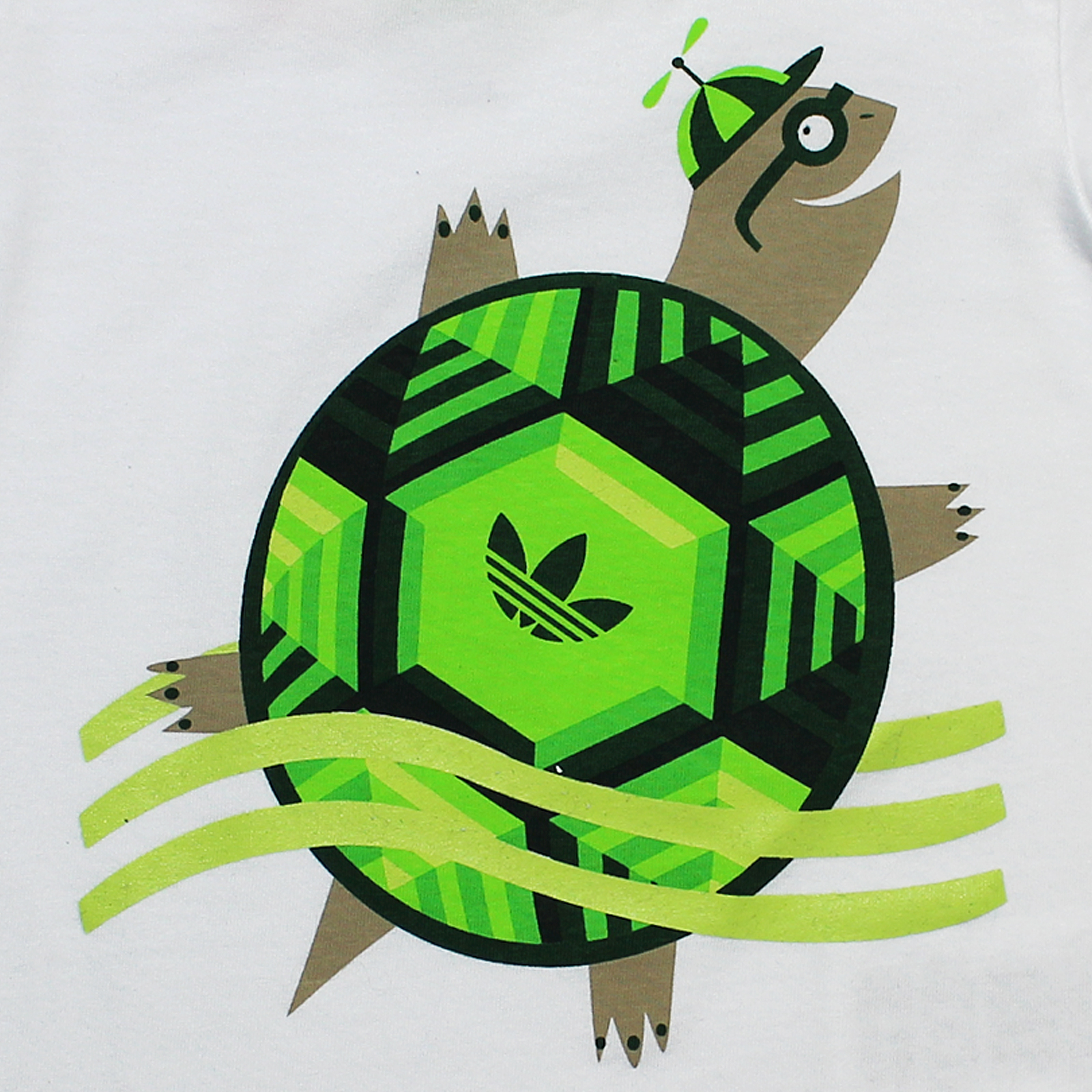 adidas Originals Turtle Tシャツ Adidas Originals Kids Turtle Shirt Fun Tee White Green 74 80