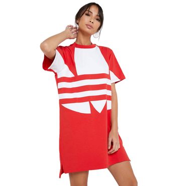 Adidas Originals Large Logo Trefoil Tee Dress Red Summer