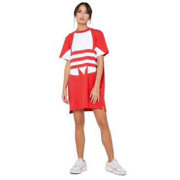 Adidas Originals Large Logo Trefoil Tee Dress Red Summer
