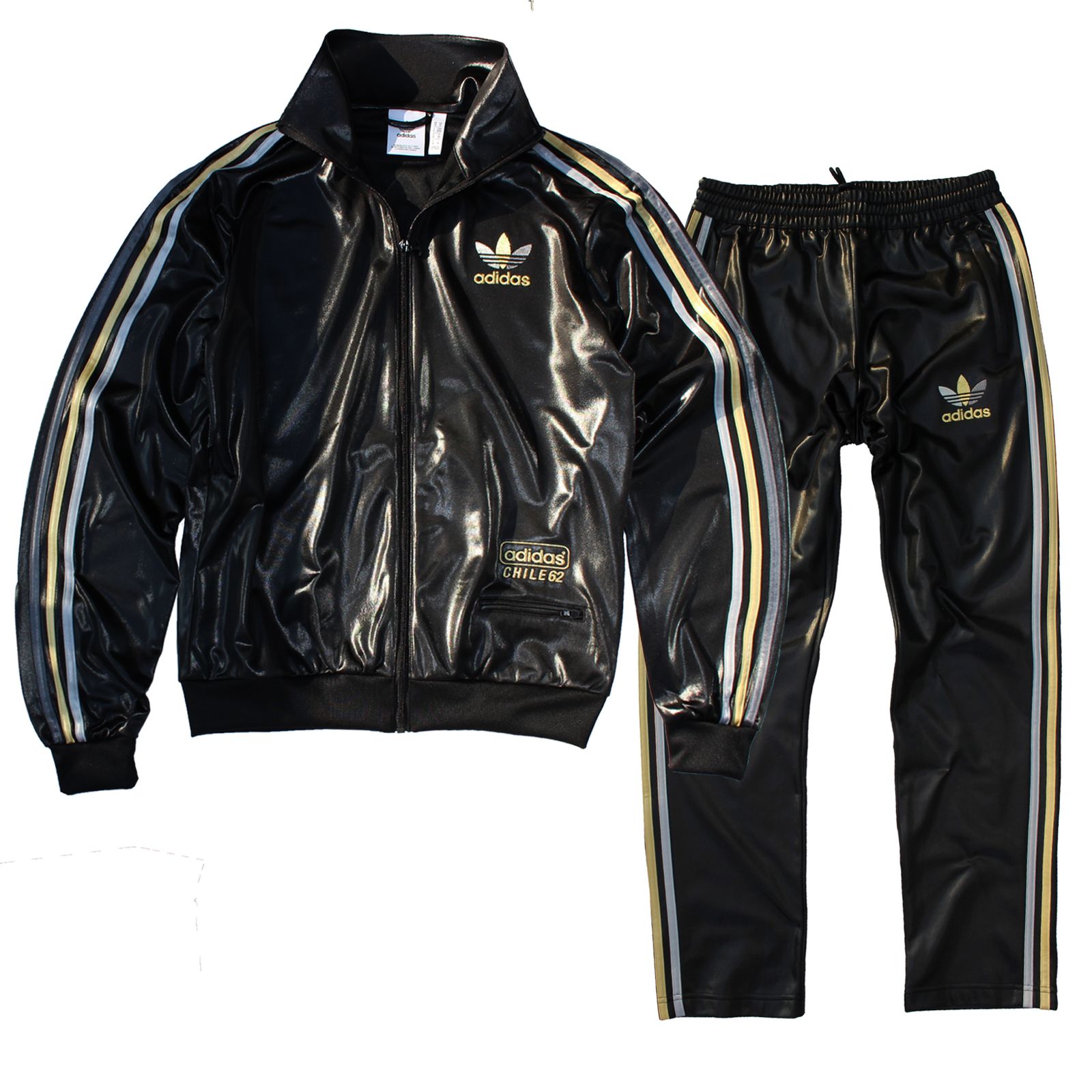Adidas Chile 62 Gloss Tracksuit Jacket or Pants Retro Wet Look | eBay