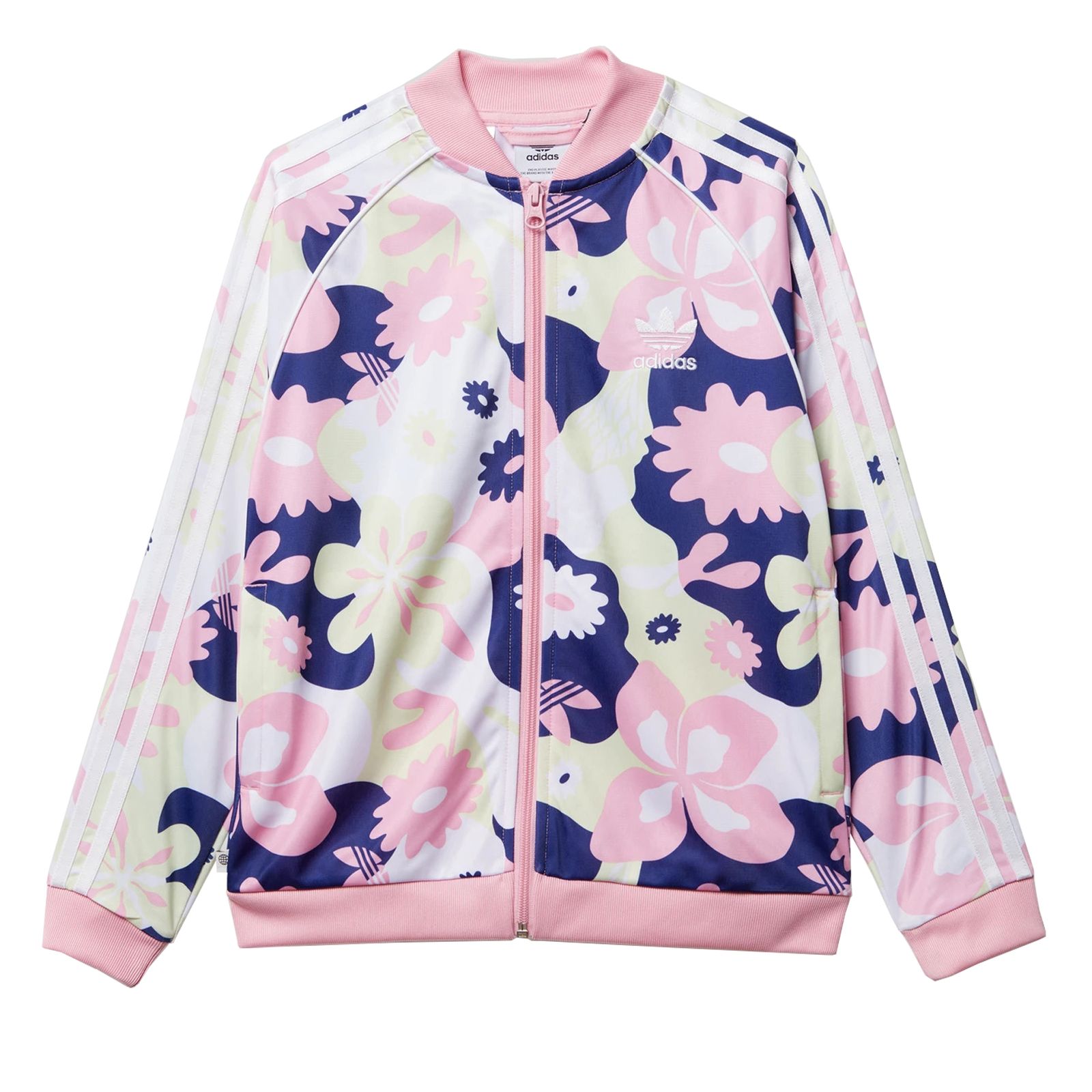 Adidas Originals Kids Flower Superstar TT Track Top Jacket Pink