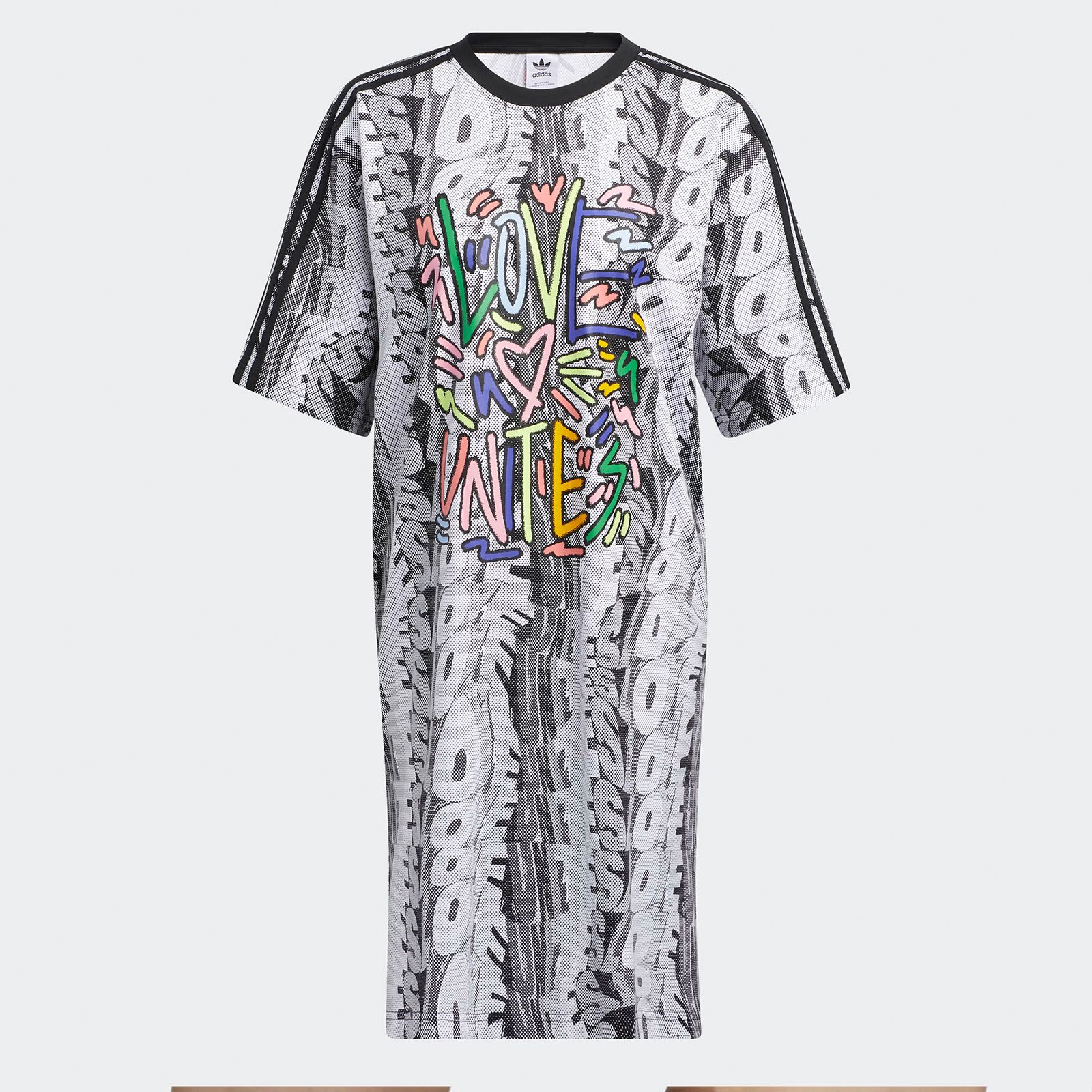Adidas Originals Love Unites Pride LGBTQ Doodle Tee Dress Oversize