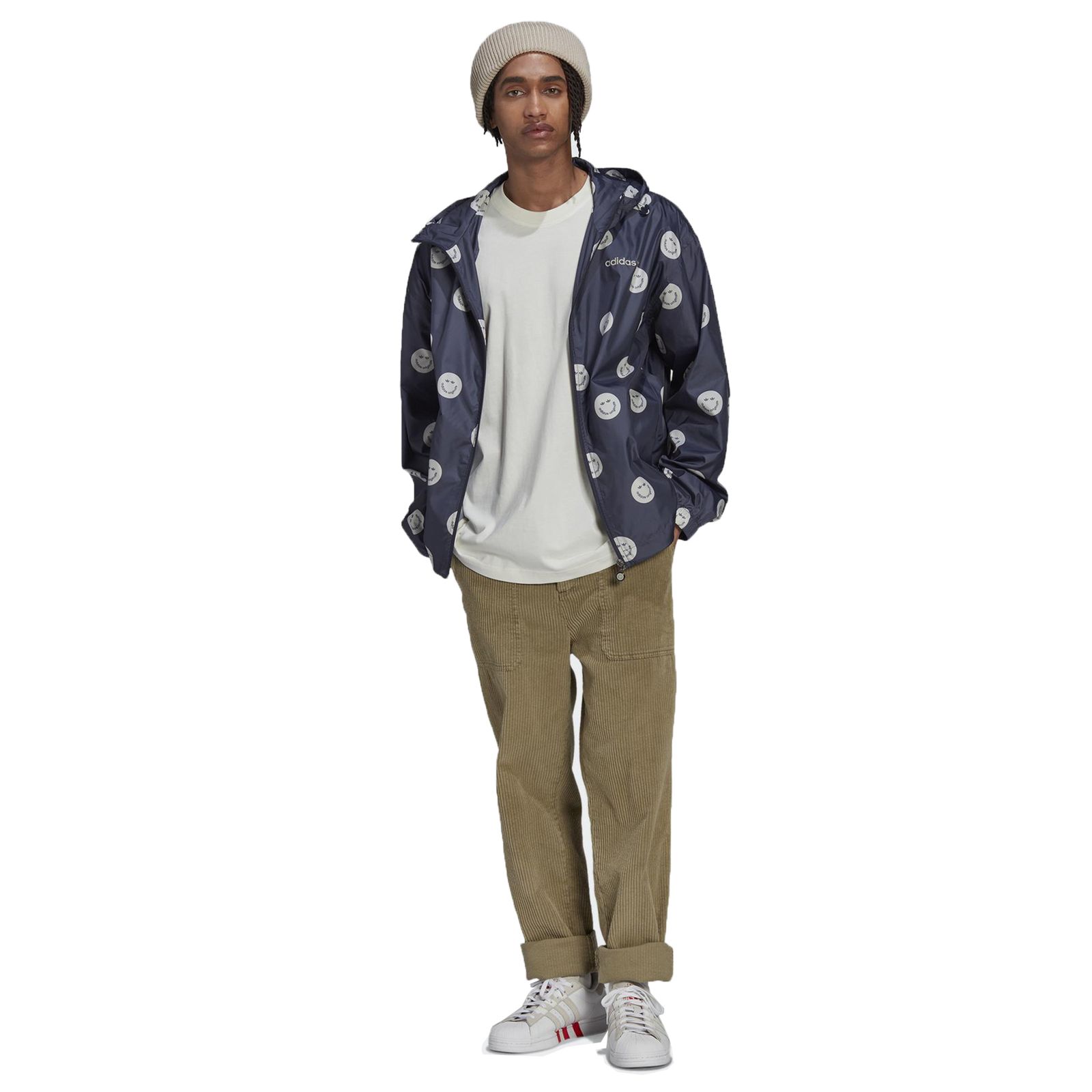 ジャケット・アウター Hideki Hosoda Adidas Originals AOP Windbreaker Jacket Smiley Mr. Happy