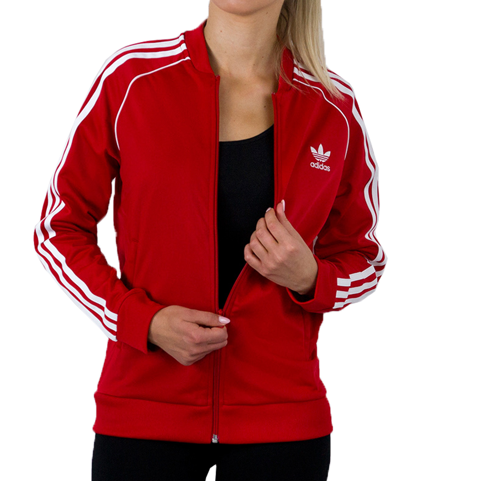 Adidas Originals Kids Unisex Superstar Track Top Sport Jacket Red