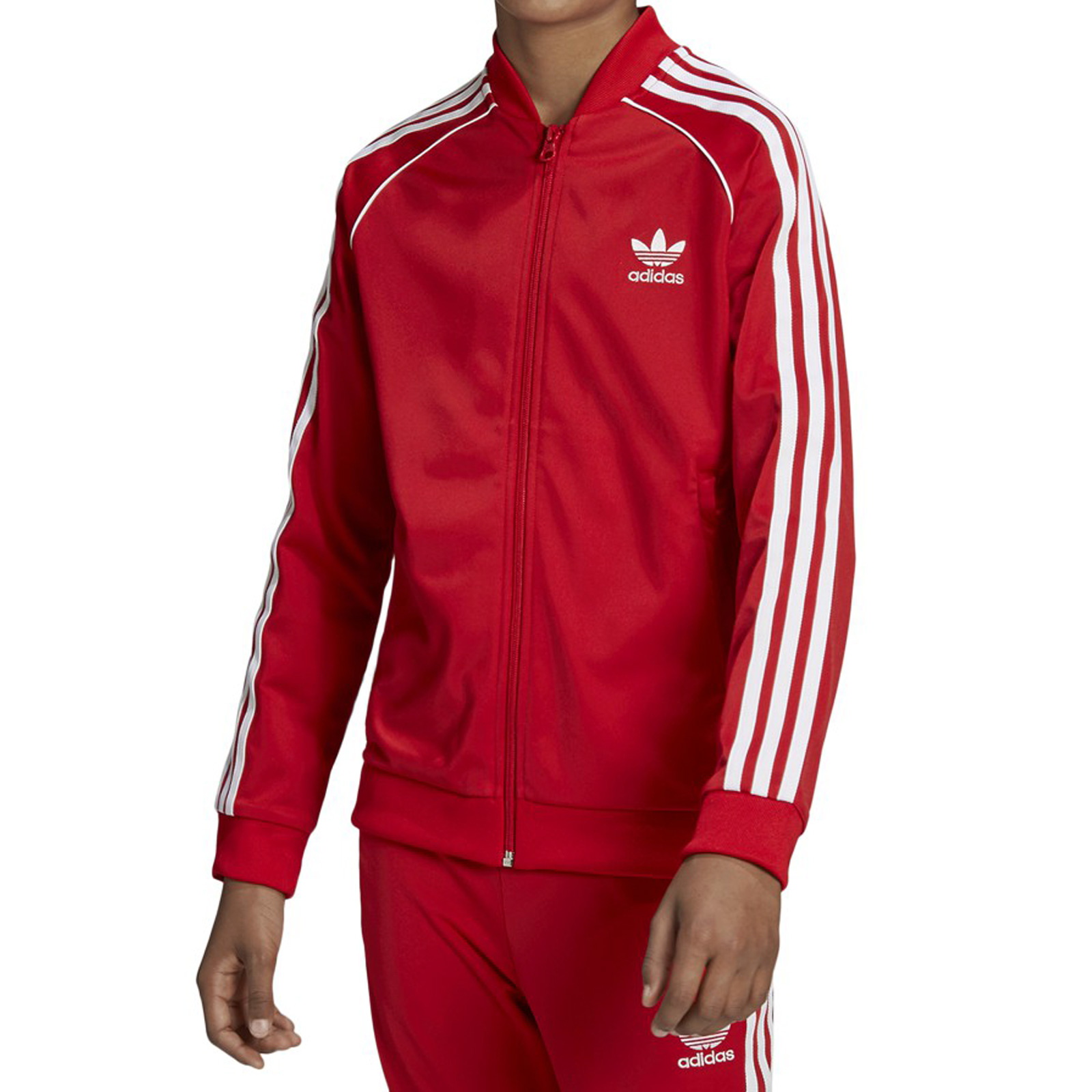 Adidas Originals Kids Unisex Superstar Track Top Sport Jacket Red