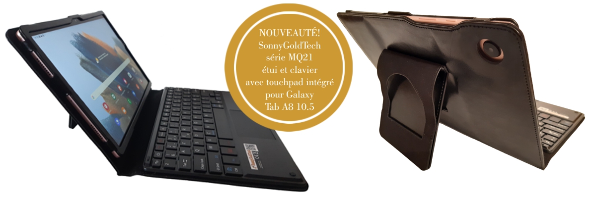     MQ21 pour Galaxy Tab A8 10.5 - Étui avec clavier français (AZERTY) pour Samsung Galaxy Tab A8 LTE SM-X205, WiFi X200 | Housse avec clavier bluetooth, touchpad (pavé tactile) intégré