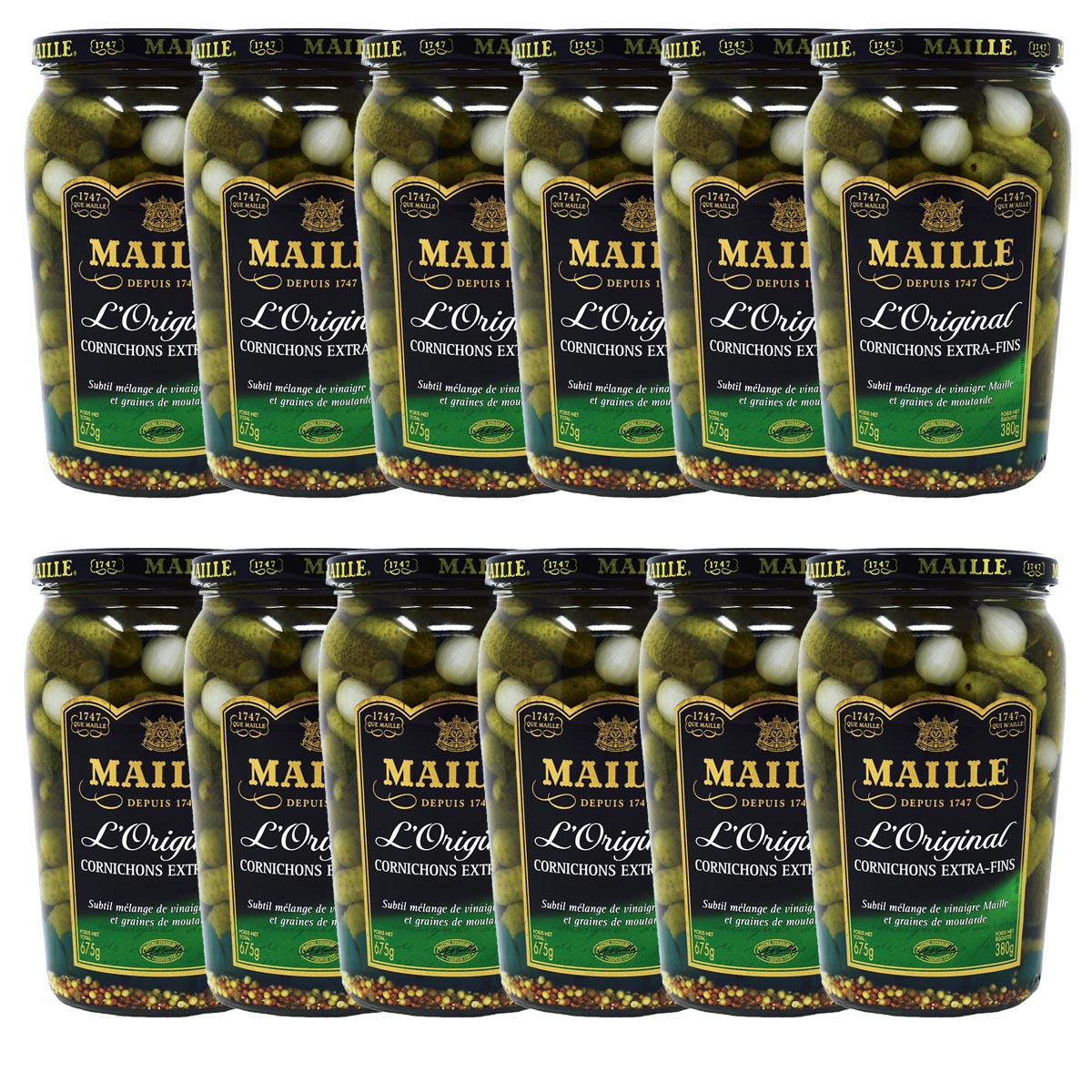 Maille French Style Extra Fine Cornichons, 14 Ounce (Pack of 12)