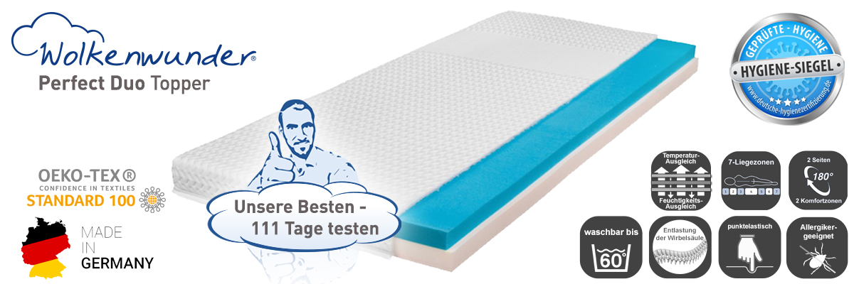     Wolkenwunder Topper Perfect DUO Wendetopper mit Spezial-Kombi-Schaum
