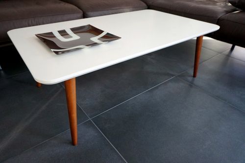Design Couchtisch Tisch SH-1 Creme - Nussbaum / Walnuss  alt-