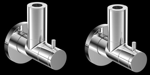 2er Set Design Eckventil mit Schmutzfilter und keramischen Dichtungen ANGVAL-F-CP 1/2 x 10mm