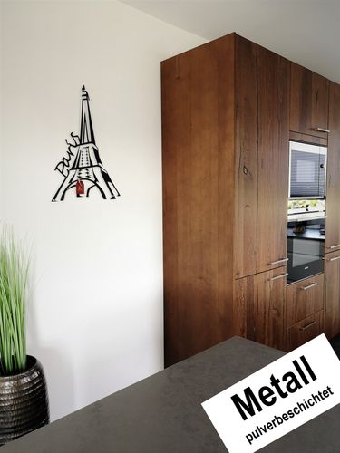 Design 3D Wandbild 63 x 45 cm Paris Eifelturm France Metallbild Wanddeko Archtwain Studio Design Industrie Look MD-117 alt-