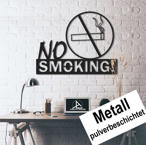 Design 3D No Smoking Wandbild 50x60 Deko Metallbild Wanddeko Archtwain Studio Design Industrie Look MD-124 alt-
