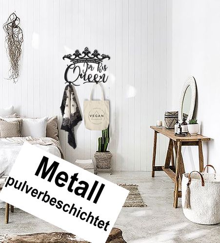 B-Ware Design 3D Garderobe Kleiderhaken 35 x 40 cm Queen Königin Deko Wanddeko Archtwain Studio Design Industrie Look MD-135 alt-