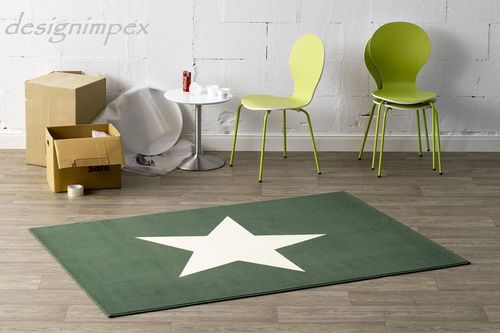 Trend Teppich Stern Grün Creme 140 x 200 cm CM-9 alt-
