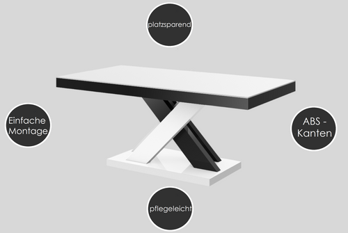 Design Couchtisch XLU-888 Hochglanz Wohnzimmertisch Sofatisch Tisch Küchentisch Kaffeetisch