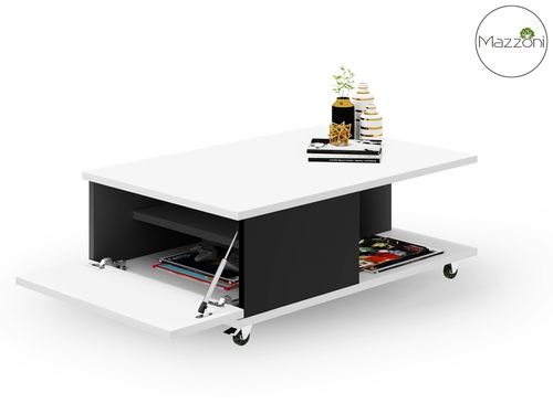 Design Couchtisch Tisch Vienna Wohnzimmertisch mit Rollen 90x60x38cm Staufach