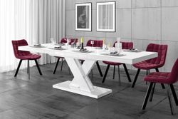 Design Esstisch Tisch HEN-111 Hochglanz ausziehbar 160 bis 256 cm