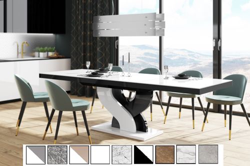 Design Esstisch Tisch HEB-111 Hochglanz ausziehbar 160 bis 256 cm
