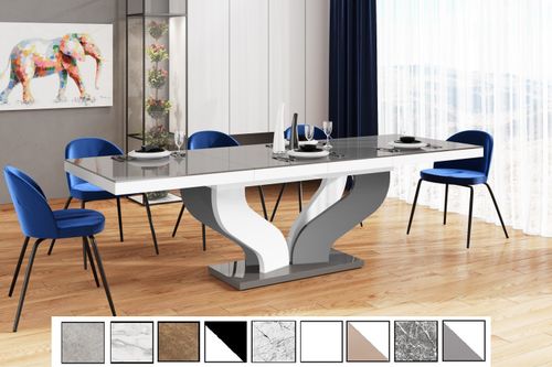 Design Esstisch Tisch HEB-222 Hochglanz ausziehbar 160 bis 256 cm