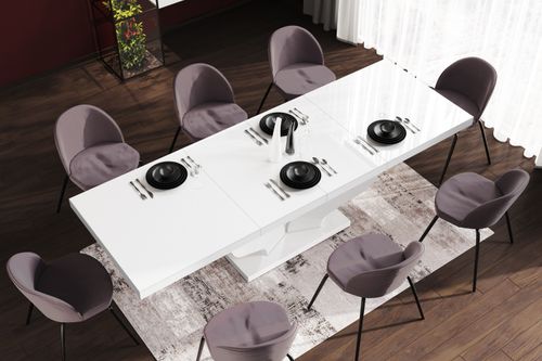 Design Esstisch Tisch HEB-222 Hochglanz ausziehbar 160 bis 256 cm