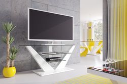 Design TV Schrank HL-111 Hochglanz Glas LED TV Möbel TV Rack TV Ständer Fernsehtisch