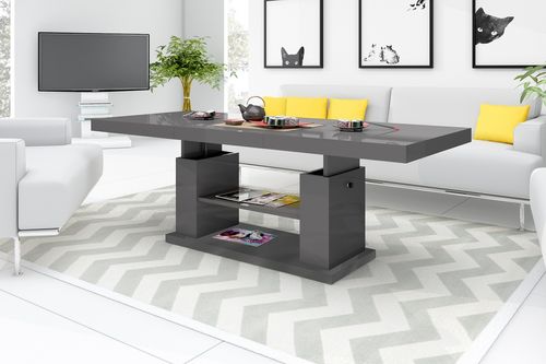 Design Couchtisch HN-777 höhenverstellbar ausziehbar Tisch Esstisch alt-