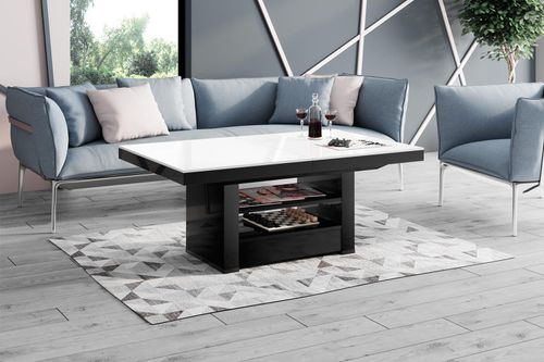 Design Couchtisch Tisch HLM-111 Hochglanz Schublade höhenverstellbar ausziehbar  alt-