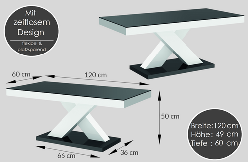 Design Couchtisch H-888 Hochglanz Highgloss Tisch Wohnzimmertisch