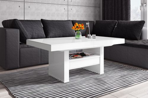 Design Couchtisch Tisch HLU-111 Schublade höhenverstellbar ausziehbar Esstisch alt-