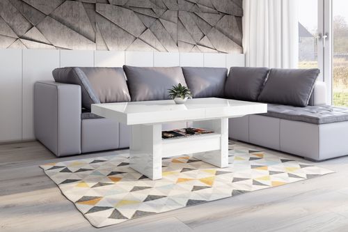 Design Couchtisch Tisch HLU-111 Schublade höhenverstellbar ausziehbar Esstisch alt-