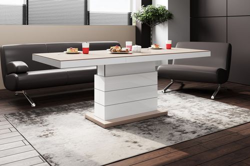 Design Couchtisch Tisch H-333 höhenverstellbar ausziehbar Esstisch alt-