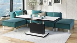 Design Couchtisch Tisch Aston stufenlos höhenverstellbar ausziehbar 120 bis 200cm Esstisch