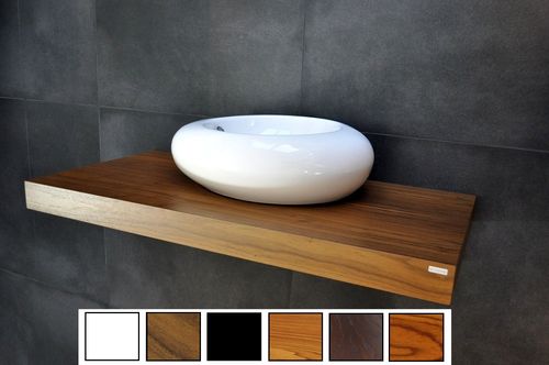 Edler Waschtisch Waschtischplatte Waschkonsole Eiche inklusive Halterung 80cm Carl Svensson alt-