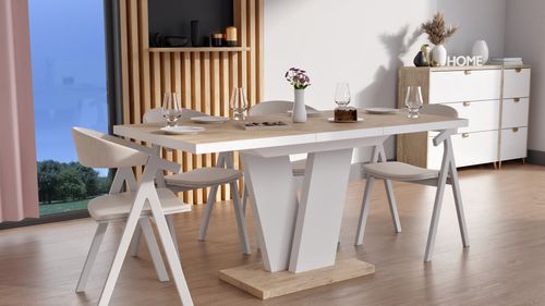 Design Esstisch Tisch MA-333 Hochglanz ausziehbar 120 bis 160 cm