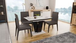 Design Esstisch Tisch MA-333 Hochglanz ausziehbar 120 bis 160 cm
