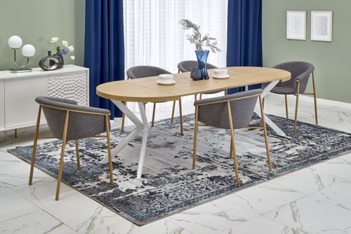 Design Esstisch Tisch rund HA-222 ausziehbar 100 - 250 cm
