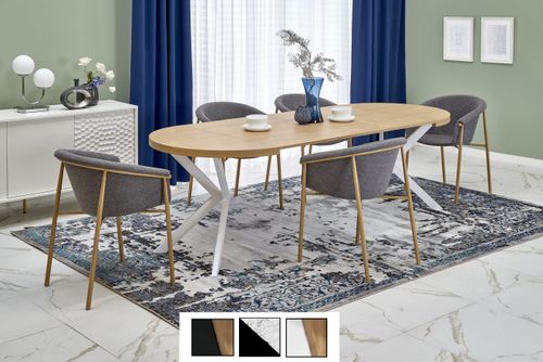 Design Esstisch Tisch rund HA-222 ausziehbar 100 - 250 cm