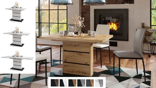 Design Esstisch Tisch Piano ausziehbar 120 bis 200 cm