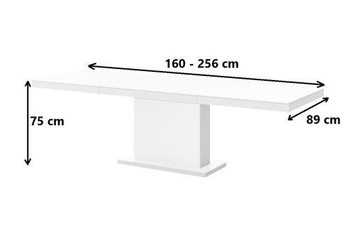 Design Esstisch Tisch HME-111 Hochglanz ausziehbar 160 bis 256 cm