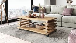 Design Couchtisch DC-3 Wohnzimmertisch Tisch Rollen