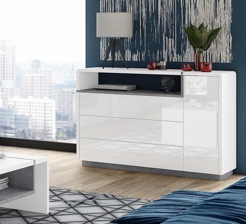 Design Kommode Folk 03 Sideboard mit Schublade Wohnzimmer Ablage Staufach alt-