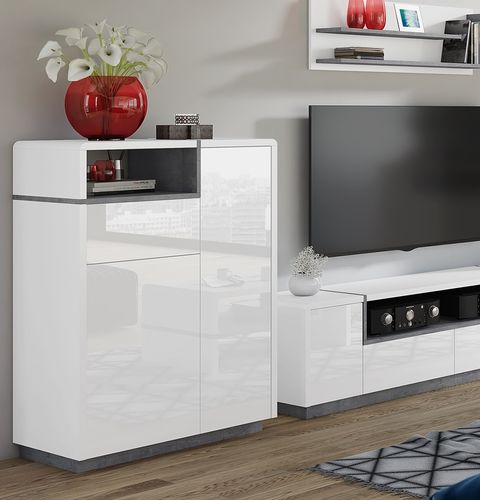 Design Kommode Folk 04 Sideboard mit Schublade Wohnzimmer Ablage Staufach alt-