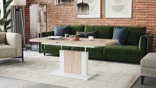 Design Couchtisch Tisch Orion stufenlos höhenverstellbar ausziehbar 120 bis 180cm Esstisch