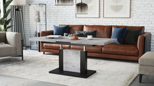 Design Couchtisch Tisch Orion stufenlos höhenverstellbar ausziehbar 120 bis 180cm Esstisch