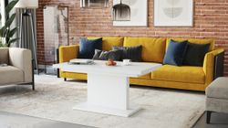 Design Couchtisch Tisch Orion stufenlos höhenverstellbar ausziehbar 120 bis 180cm Esstisch